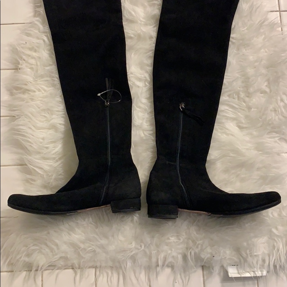 Miu Miu Black Leather Over the Knee High Boots - Picture 6 of 6